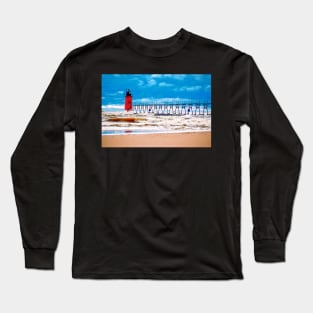 “Turbulent” - South Haven Lighthouse Long Sleeve T-Shirt